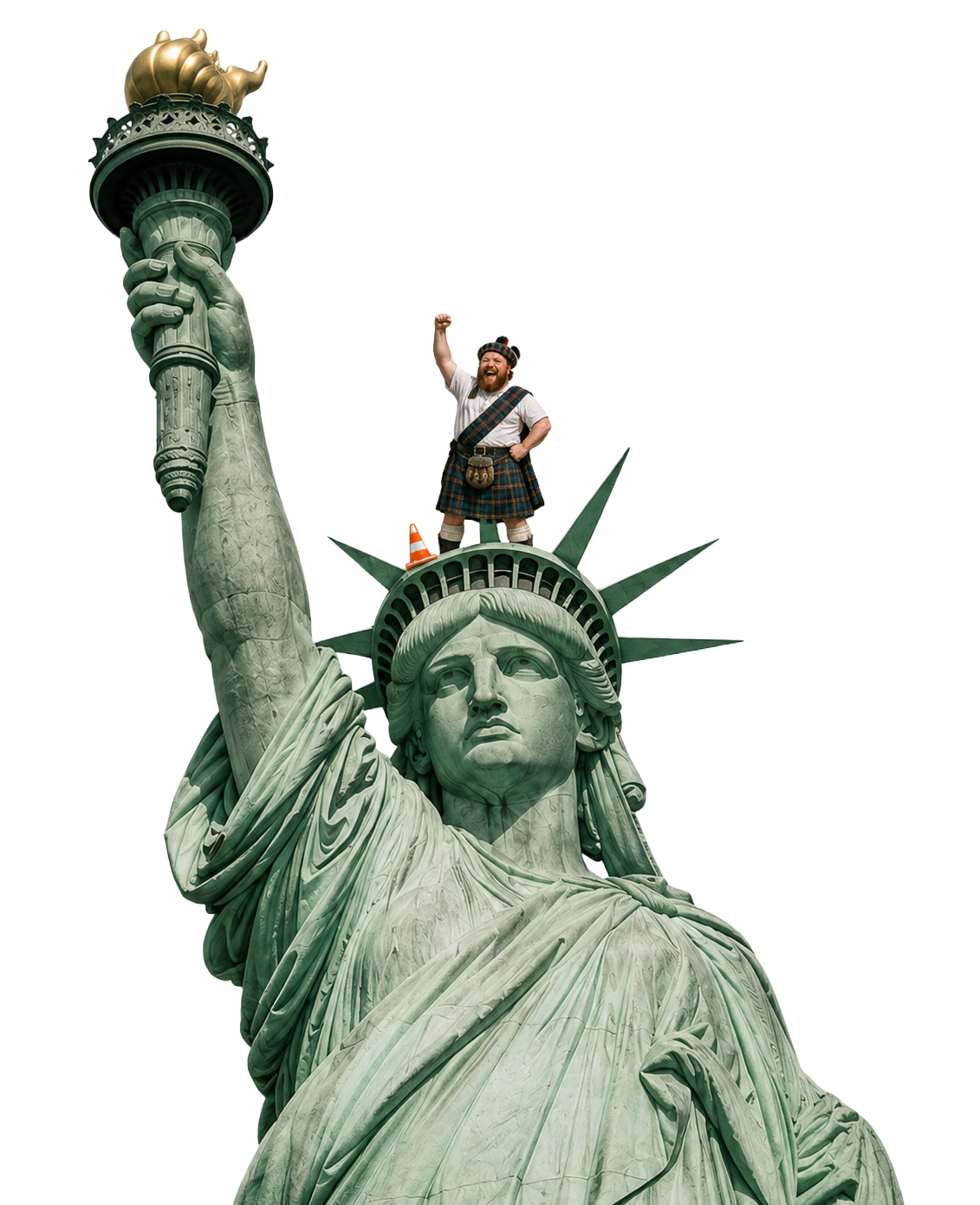 Statue of Liberty with Scotland fan